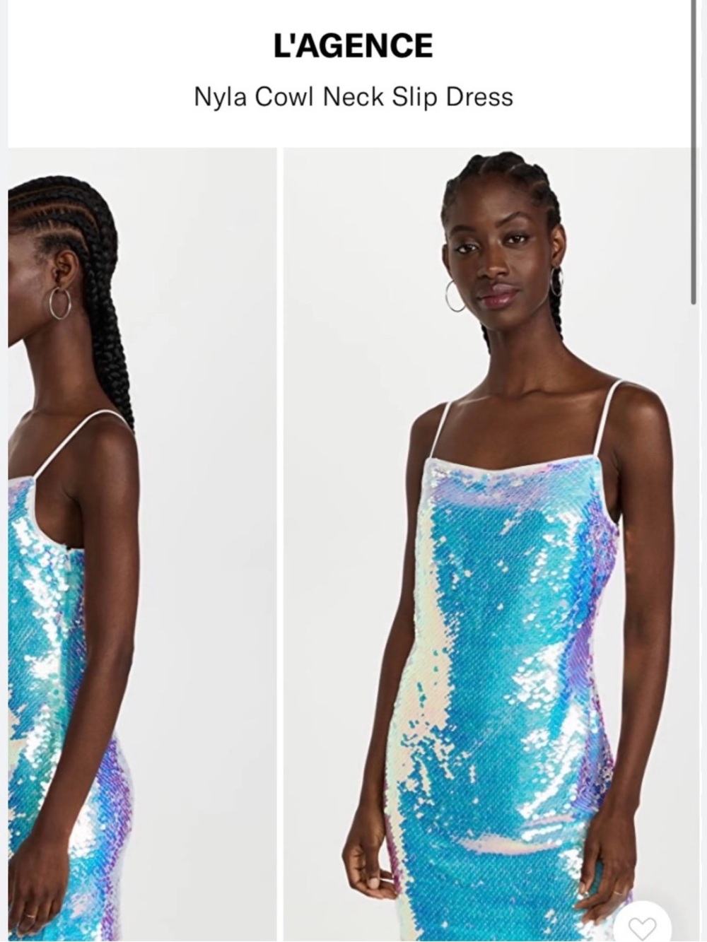 L'AGENCE Iridescent Sequin Mini Dress - White Straps - Picture 4 of 4